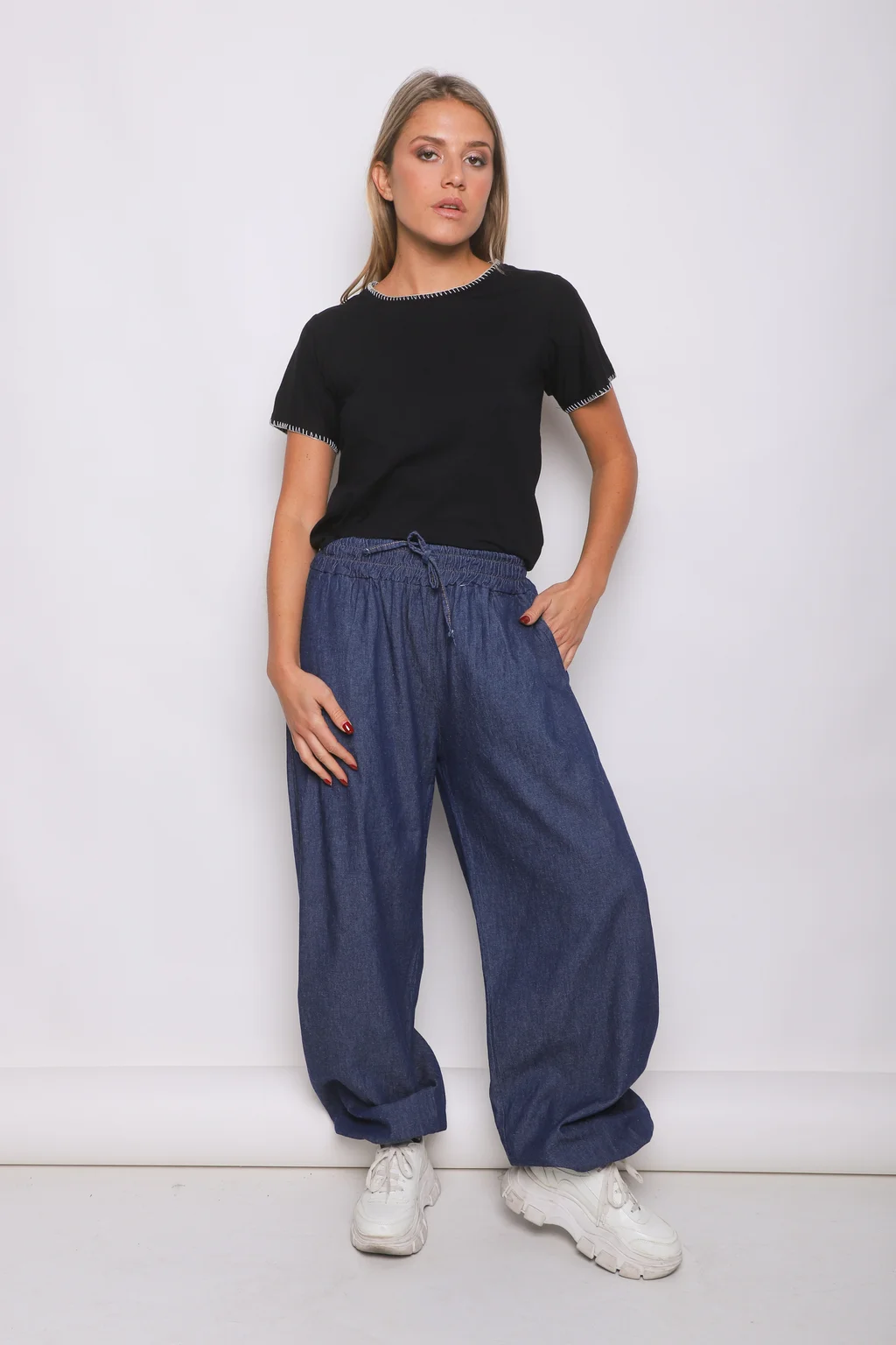 Pantalon Aladin Denim Jogger c/ Bolsillos