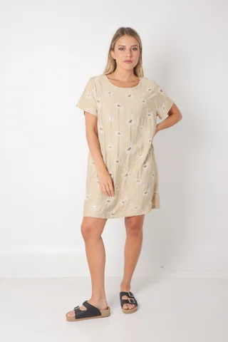  Vestido LOIRA lino c/bordado GUCH3013-1 - Vista 4