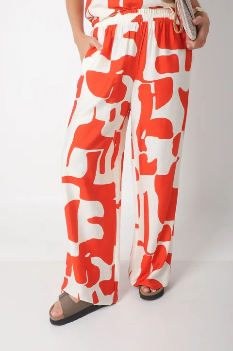 Conjunto CARMESI LINO estampado GUK70150-1/GUK70150