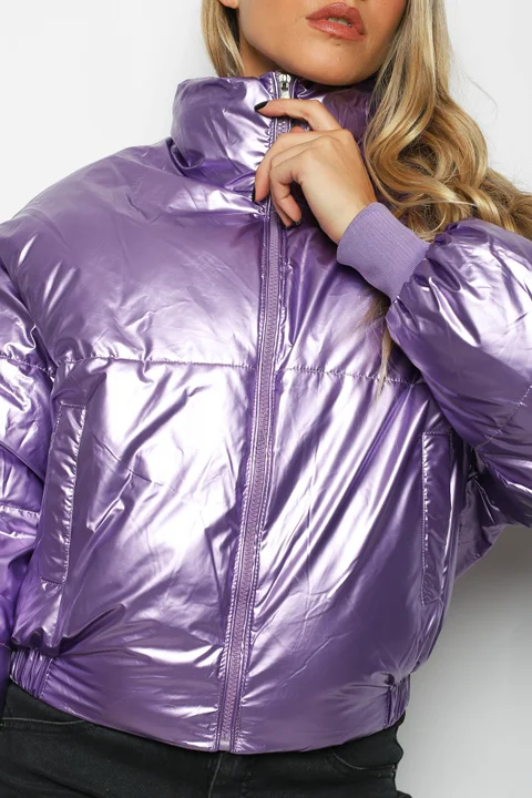 Campera  Puffer  Lila  Metalizada Velvet GUK2039