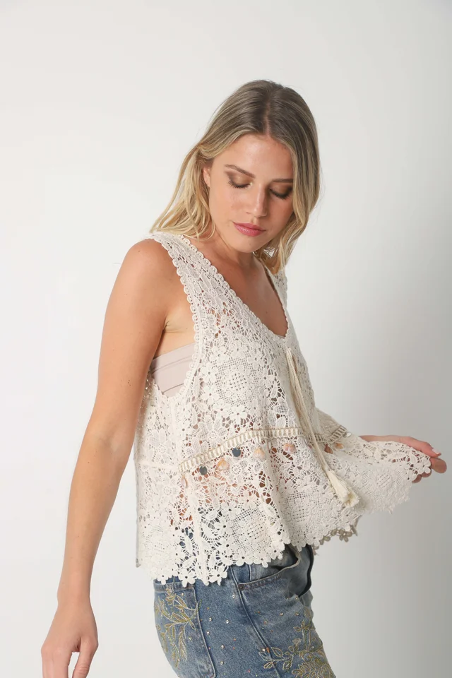 Musculosa Crochet AIKO c/ apliques GU3012