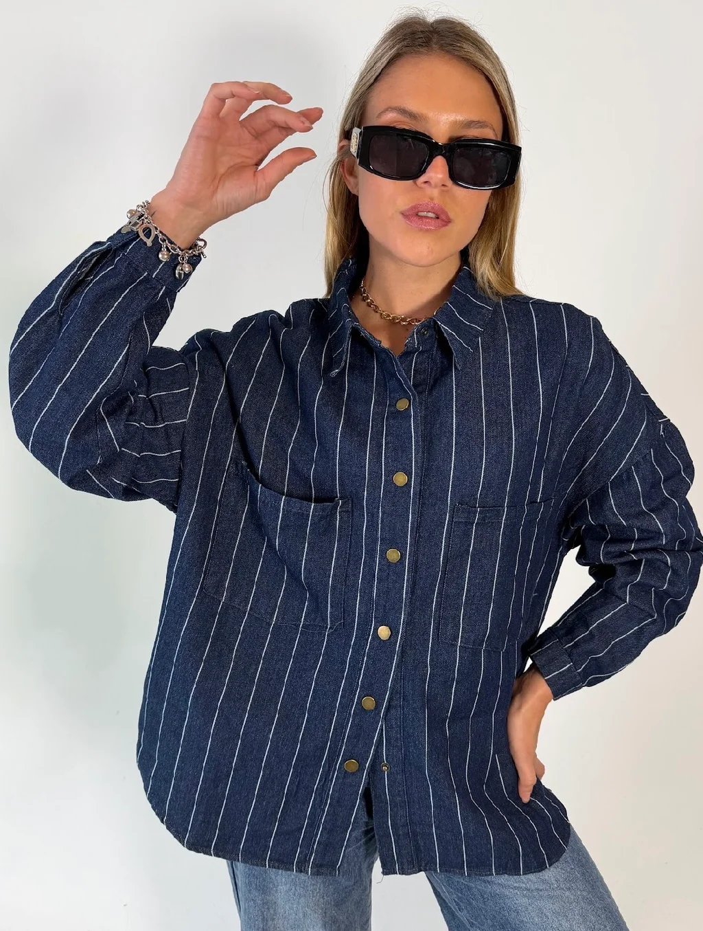 Camisaco VANITY Denim Rayado GU 70273