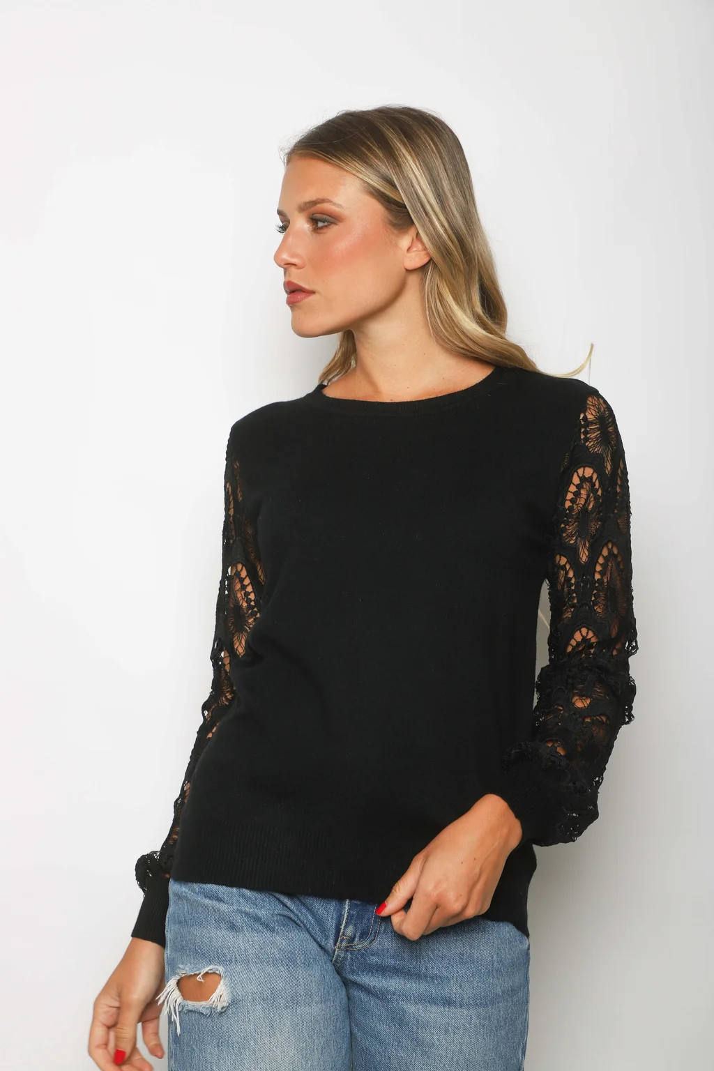Sweater MELROUSE Bremer c/ Guipiur en mangas GUL600