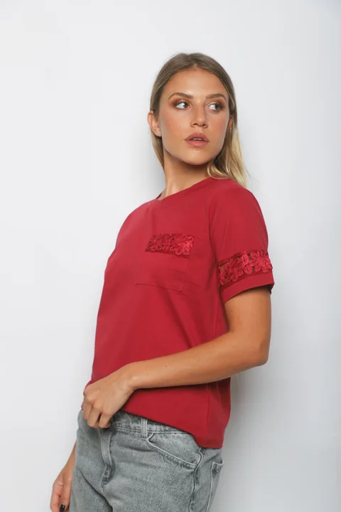 Remera RAVI c/Bolsillos puntilla GUJ5232