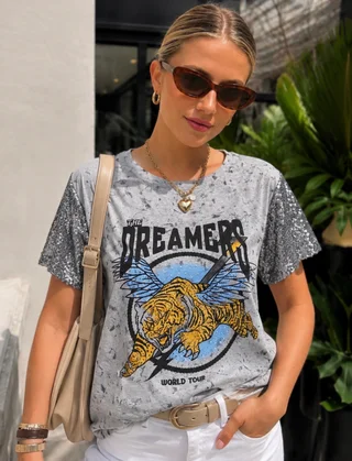 Remera DREAMERS Nevada c/ Lentejuelas  GU5106 - Vista 1