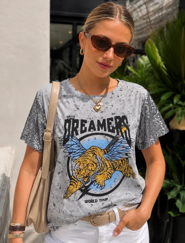 Remera DREAMERS Nevada c/ Lentejuelas  GU5106