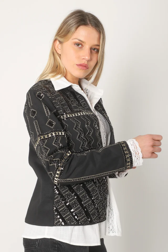 Chaqueta Vinett Gabardina C/ Lentejuelas Bordadas GU301