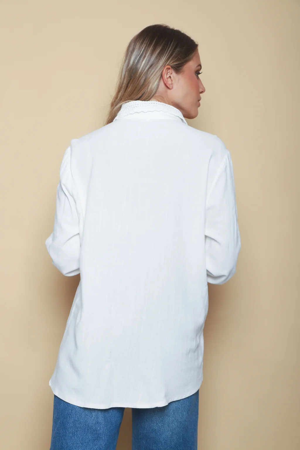 Camisa BIELA LINO c/Crochet GU250116