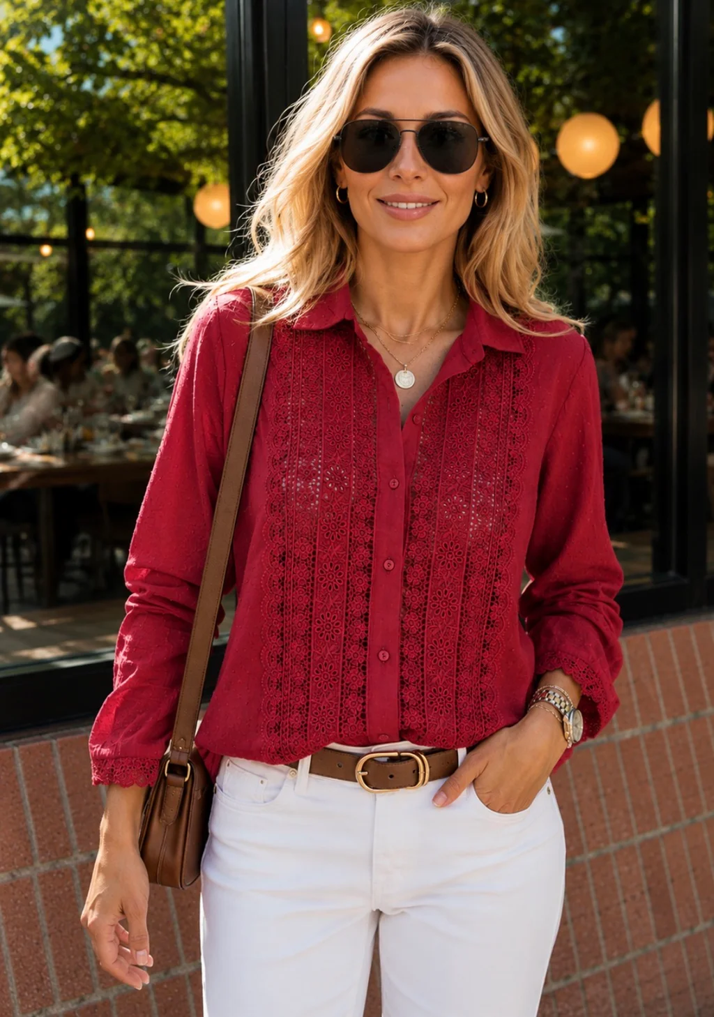 Camisa PLUMETI con Flores Caladas GUK4112