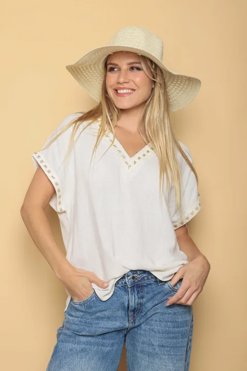 Blusa Amplia Zamia de Lino GU0543