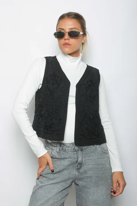 Chaleco DENISE Bordado con Canutillo GU5938