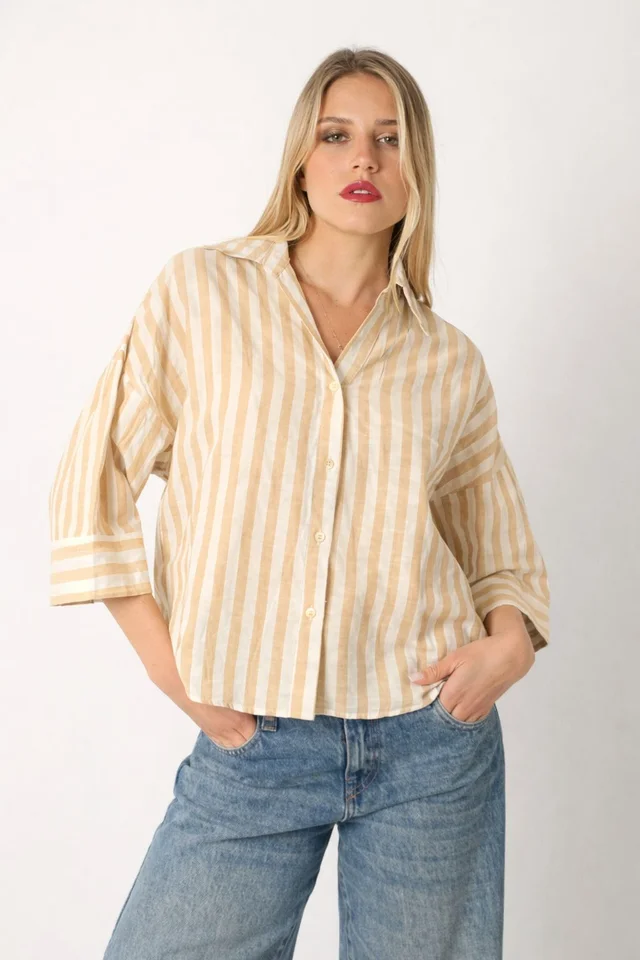 Camisa CRAYON Rayada c/ Manga 3/4 GUK70187