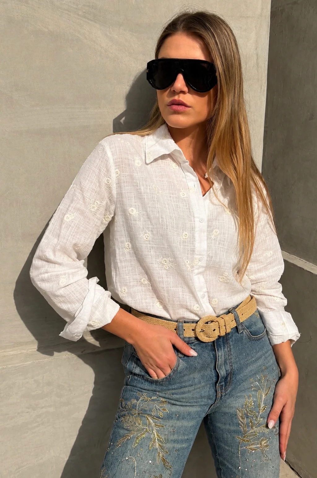 Camisa ROSMARY Lino Bordada GU70242