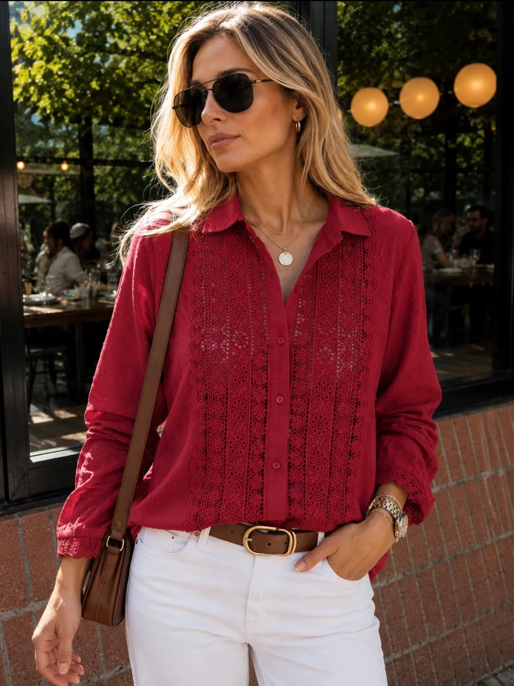 Camisa PLUMETI con Flores Caladas GUK4112