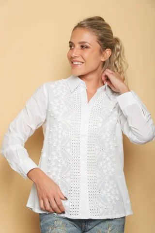 Camisa Debie Broderie GUK4118 - Vista 1