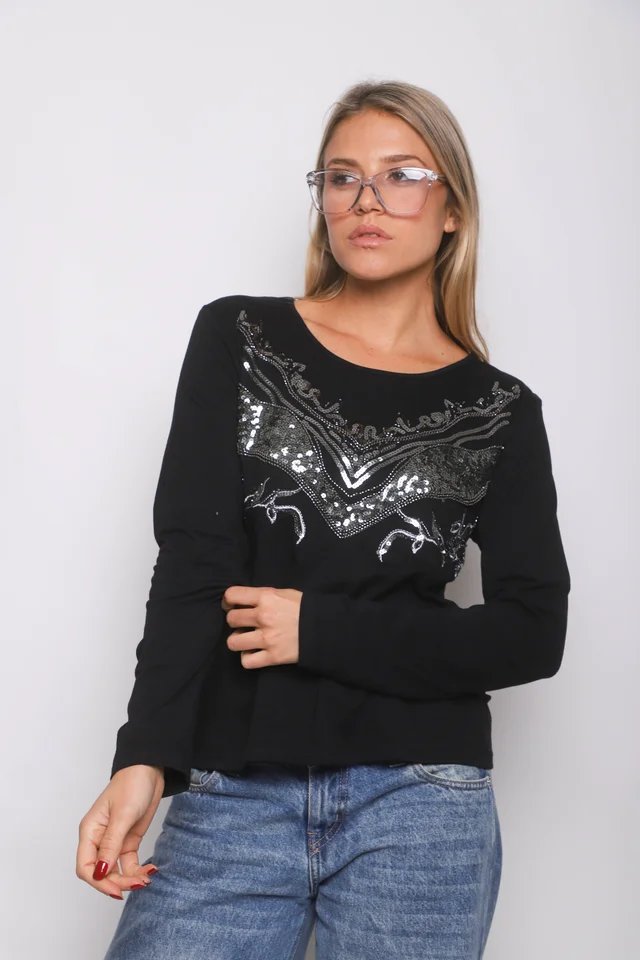 Remera Sound Manga Larga c/ Lentejuelas GUK70043