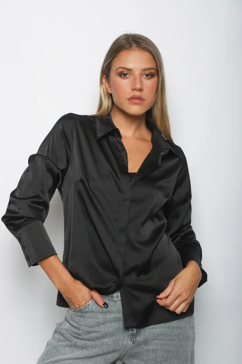 Camisa CANDI Satén Manga Larga GUV53