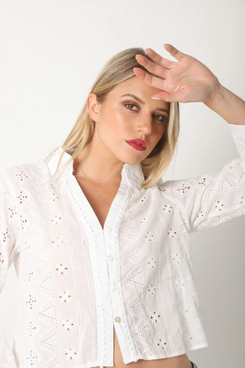 Camisa BULERY Corta Broderie Calada GU70120