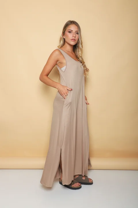 Vestido CANES de Viscosa Liso