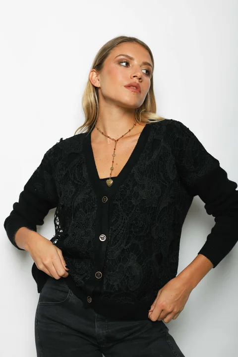 Saco LARROUS Bordado c/ Botones con Brillos GUL827