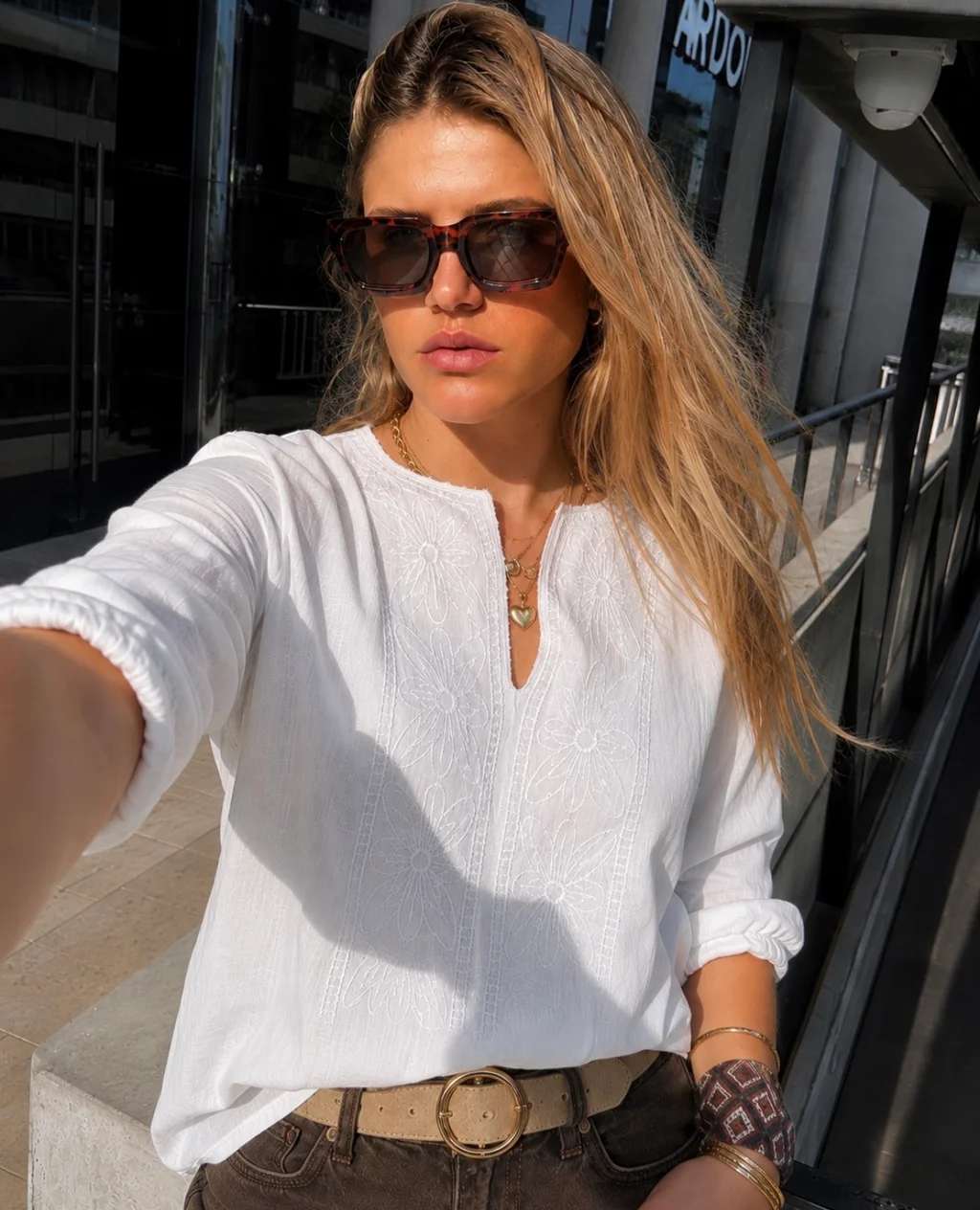 Blusa GANHA de Lino c/Bordado GU0326