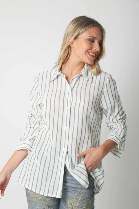 Camisa BELE Lino Rayada