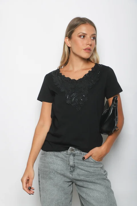 Remera ETIOPIA ENCAJE GU356342