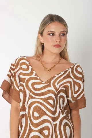 Vestido DOMINIQUE MAREAS LINO GUK70143-1 - Vista 5