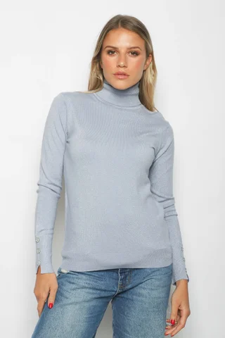 Polera MERIDIAN Lurex con Botones Strass GUL601 - Vista 3