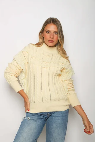 Polera Lupe Trenzada con EncajeGU122268 - Vista 2