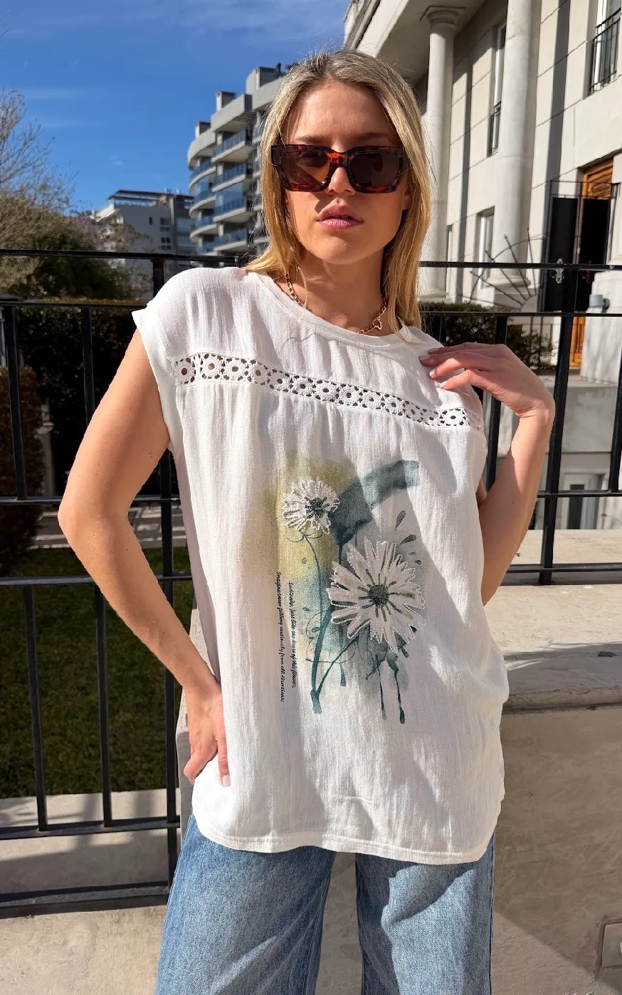 Camisola SUNRISE LINO con Strass GU10718