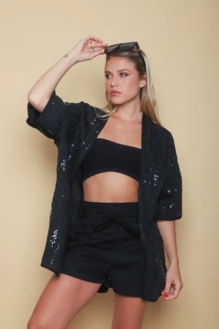 Kimono NATAL Lino c/ Rombos Bordados GU70084 - Vista 4