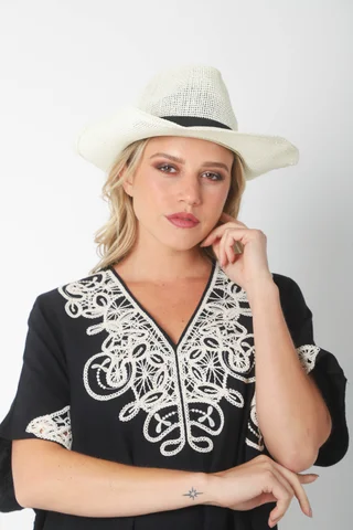 Vestido Tunica PARU de Lino Bordado GU2527 - Vista 6