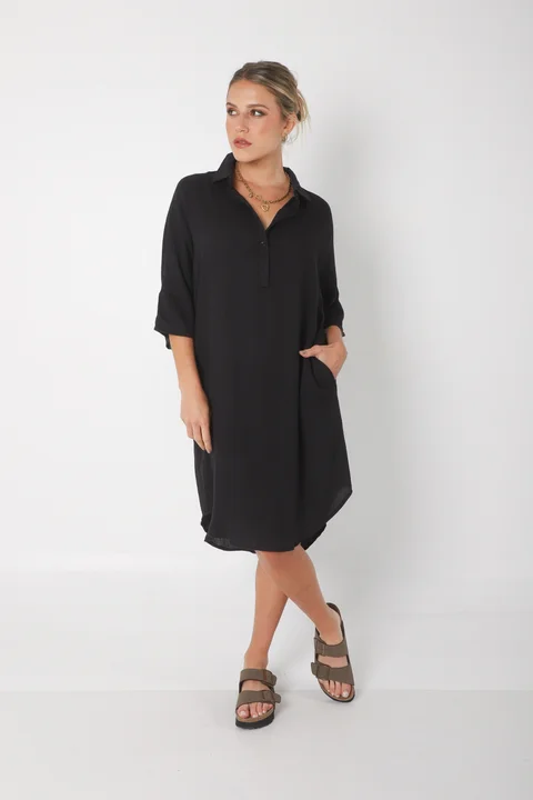 Vestido KAISER de Lino c/ Botones GU0333