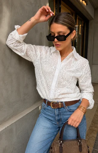 Camisa WANER Lino Bordada GU70237 - Vista 4