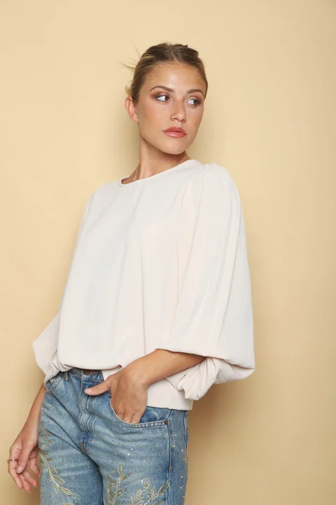 Camisola CHELSEA c/ Manga Larga Ancha Plizada GU0340