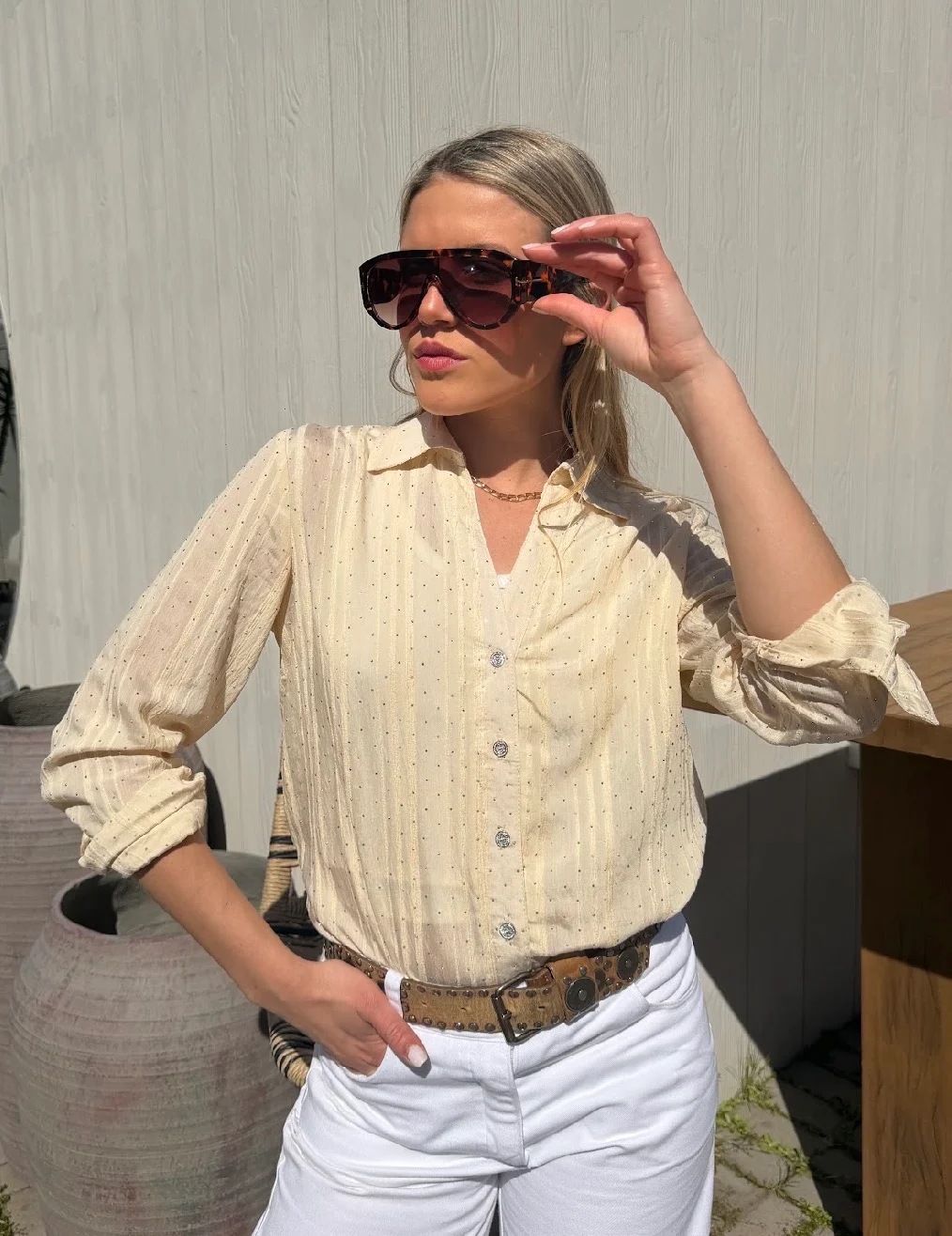 Camisa MARVI con Guardas con Strass GUK70241