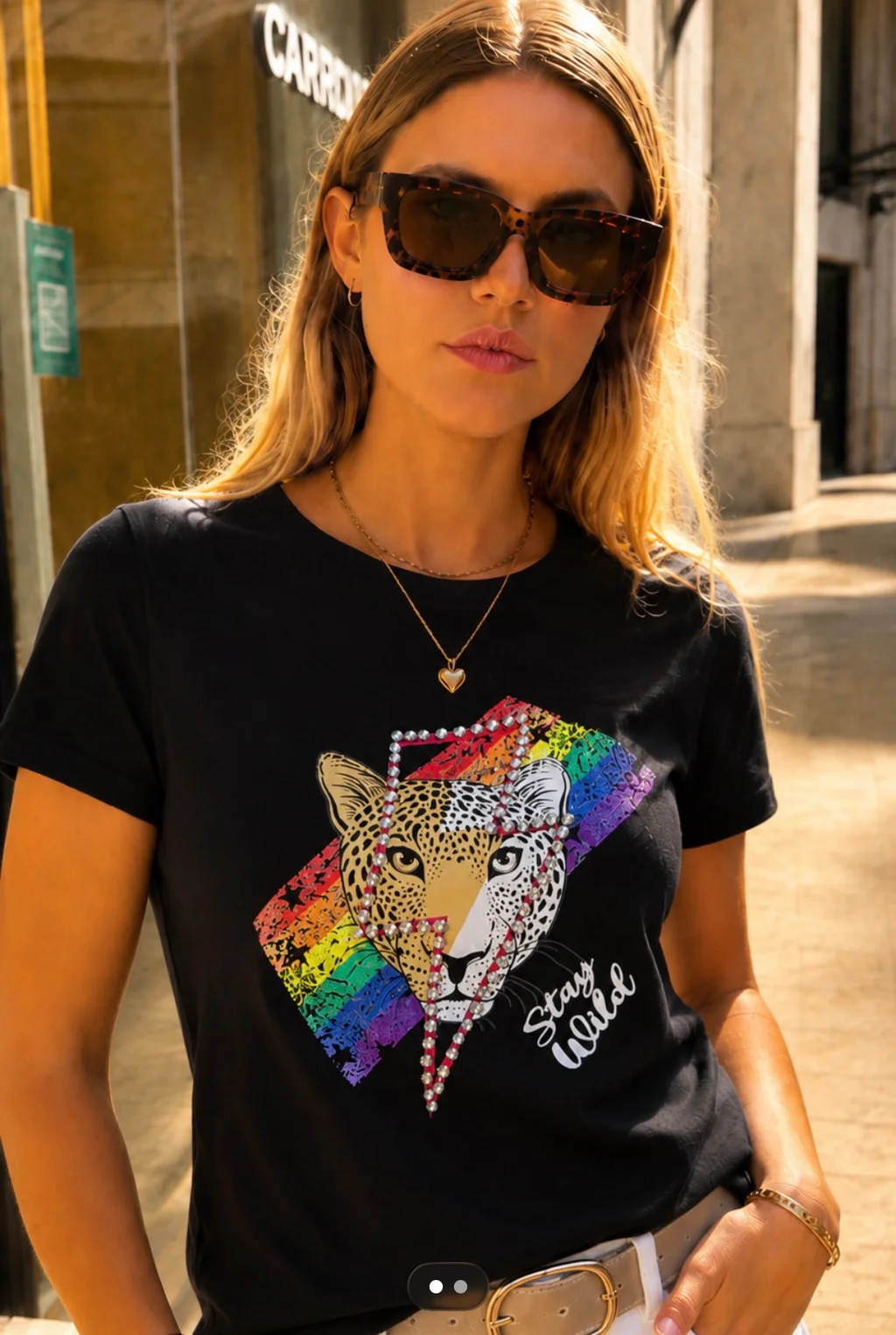 Remera STAY WILD FELINO c/ Piedras GU30263