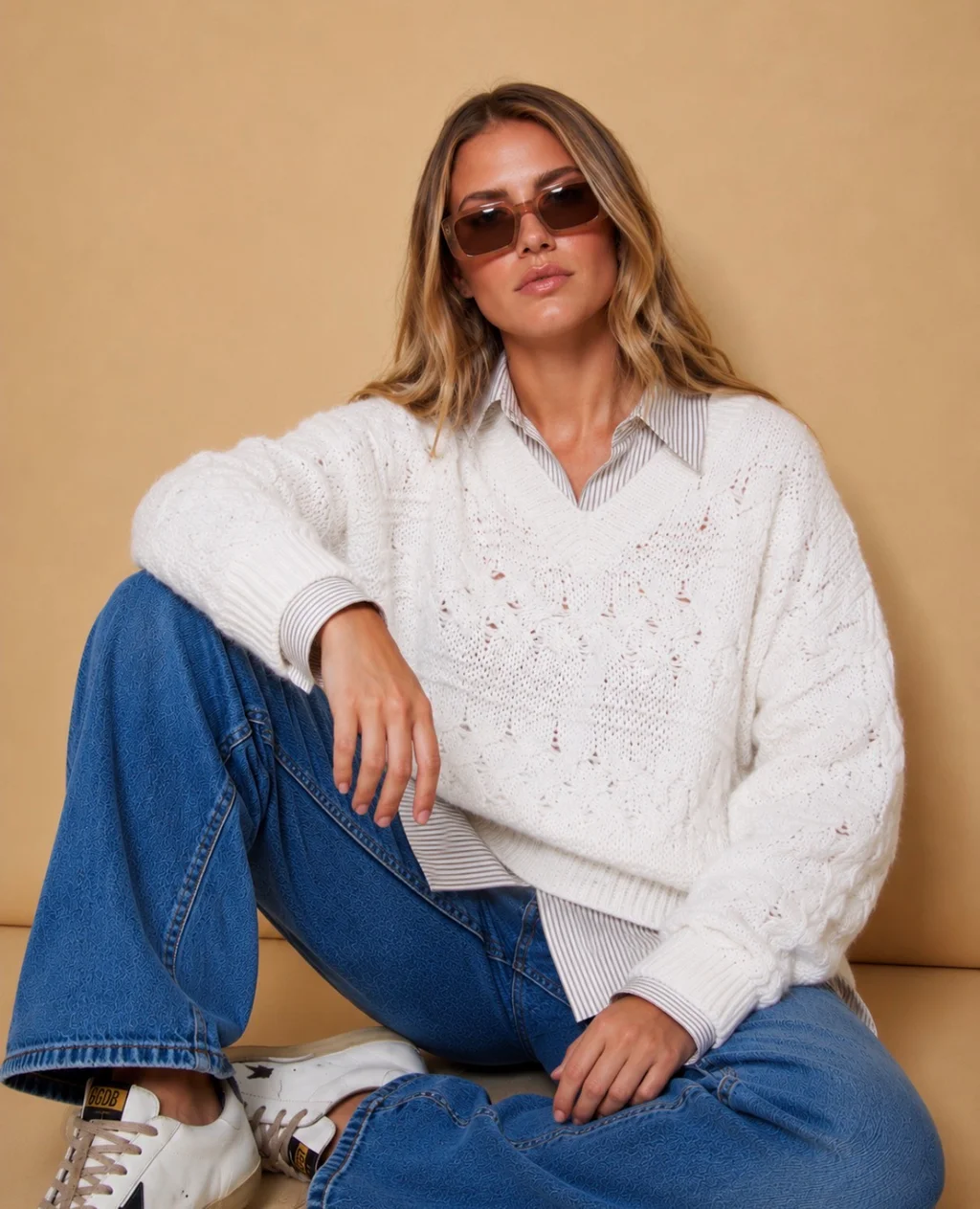 Sweater BABILON Trenzado Escote V GU405837