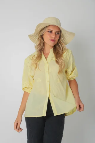 Blusa MAURA Broderie Bordada c/ Puño y Manga 3/4 GU0335 - Vista 6