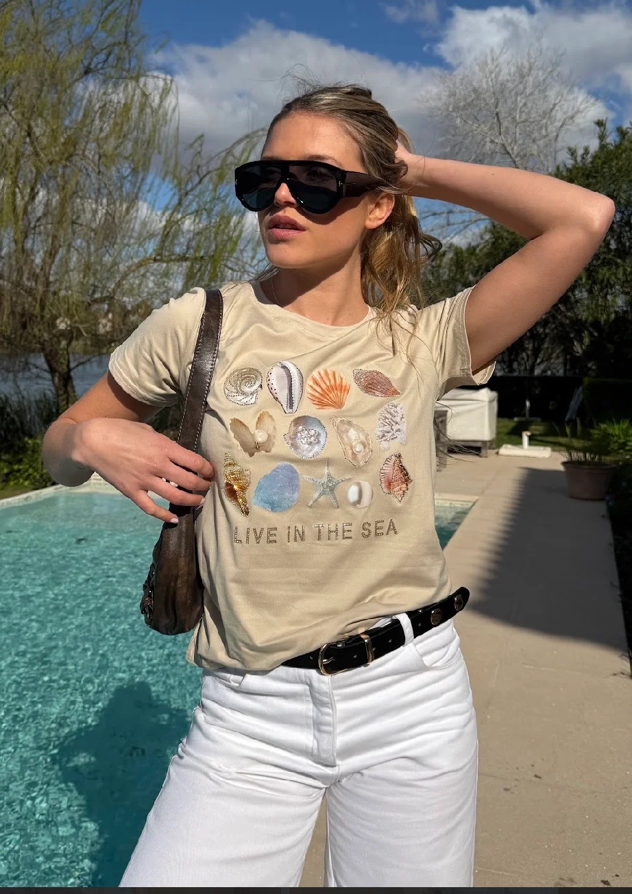Remera LIVE IN THE SEA  GU336793