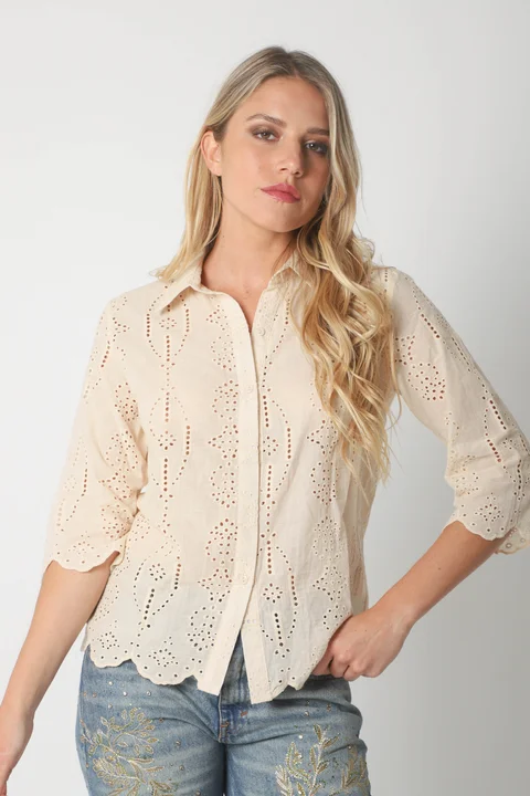 Camisa CARNAVAL Broderie Manga 3/4 GUK4009