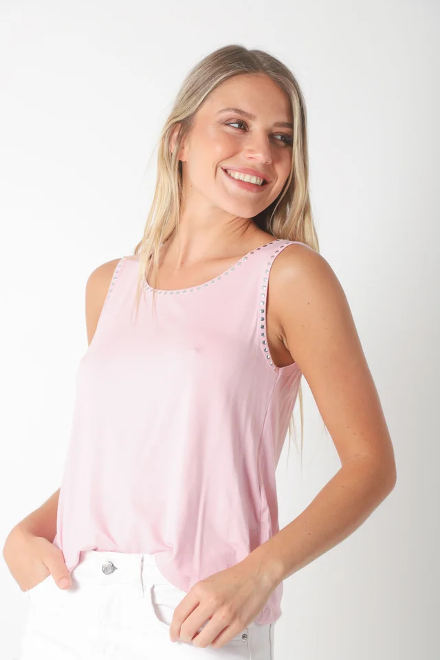 Musculosa POSITANO Modal c/ Tachas Redonda Pequeña