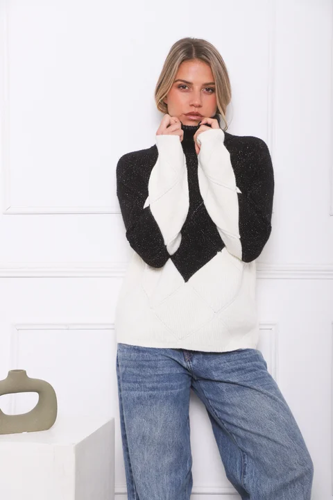 Polera BELAIR Bremer Combinada c/ Lurex GU839