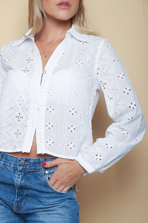 Camisa BULERY Corta Broderie Calada GU70120