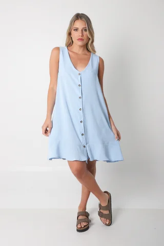 Vestido Gales Abotanado Creppe - Vista 1