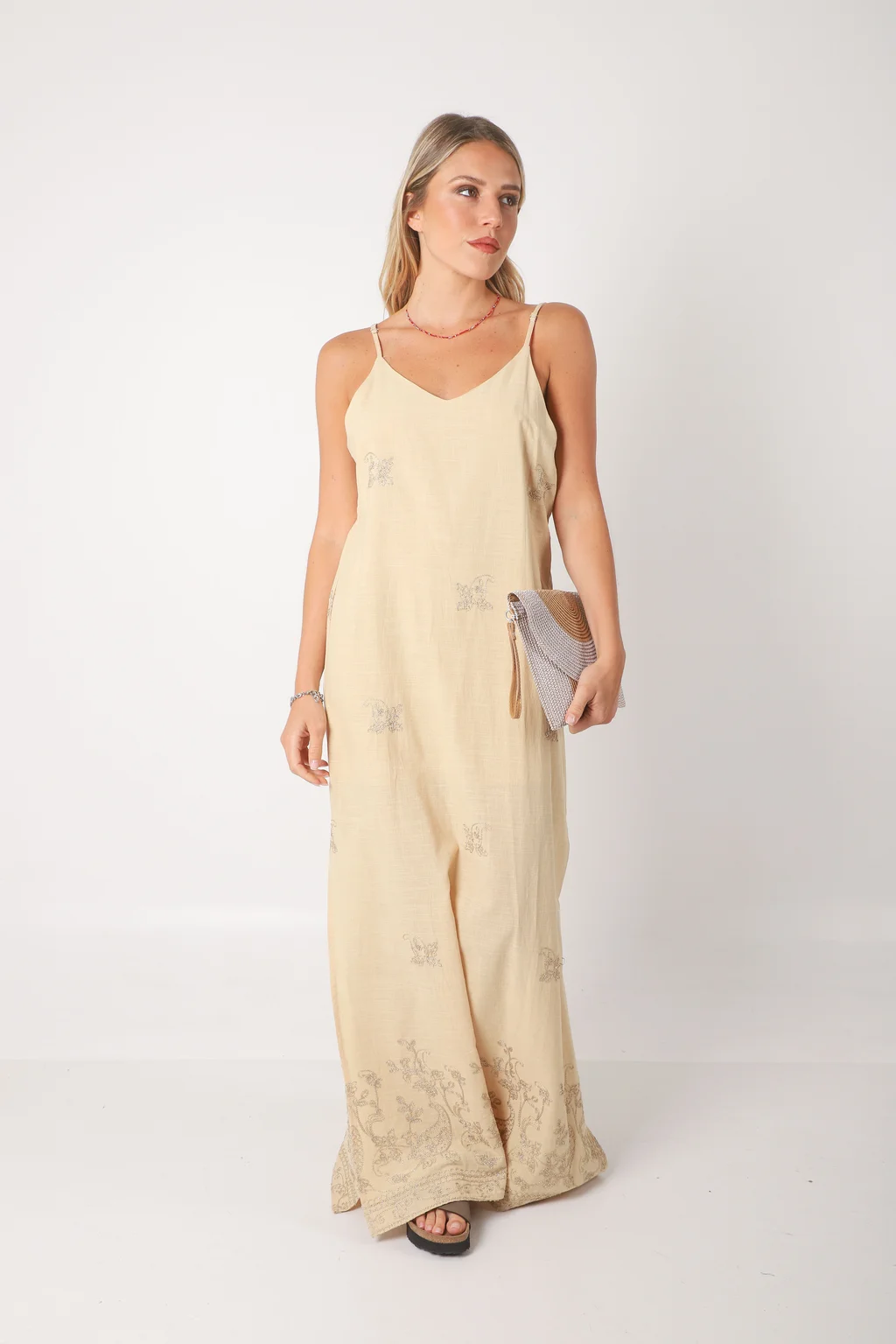 Vestido VOILA Lino bordado GUK70142-2