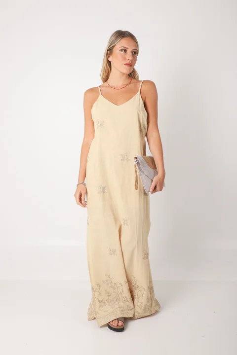 Vestido VOILA Lino bordado GUK70142-2