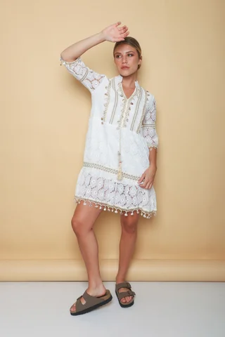 Vestido VELMONT Encaje Forrado GUK70209 - Vista 5