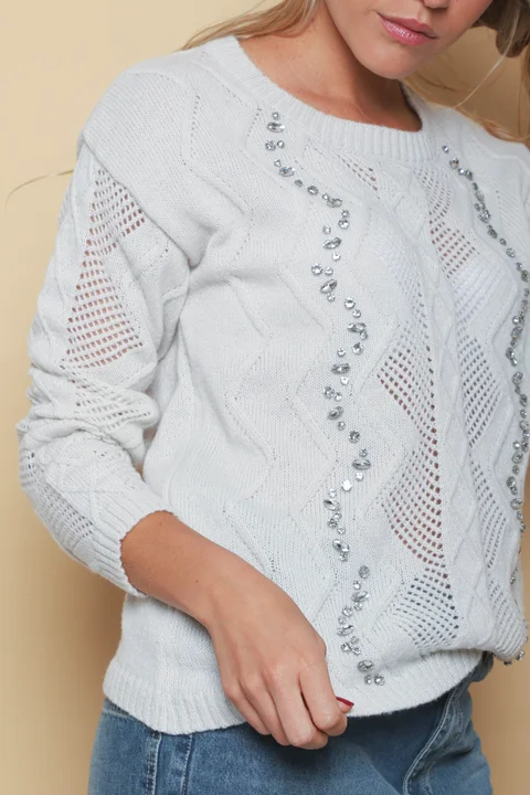 Sweater VALENTINA Tejido con Piedras GUL664